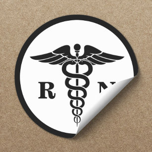 Sticker Rond SYMBOLE DE L'INfirme RN CADUeus Classique Médicale