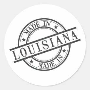Sticker Rond Symbole de logo Fabriqué en Louisiane Style Timbr