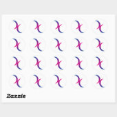 Sticker Rond Symbole de lune bisexuel (Feuille)