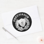 Sticker Rond Symbole de maçonnerie en argent (Enveloppe)