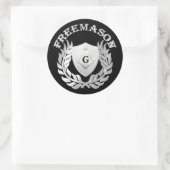 Sticker Rond Symbole de maçonnerie en argent (Sac)