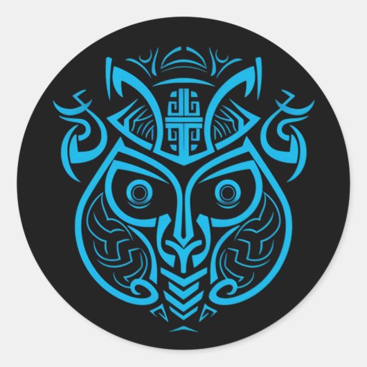STICKER ROND SYMBOLE DE MONKEY, DESIGN BLEU GRAPHIQUE, STYLE MA (Devant)