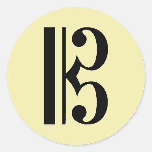 Sticker Rond Symbole de musique C-Clef (Devant)