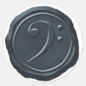 Sticker Rond Symbole de musique Clé de cire Argent Bleu Arbre (Devant)