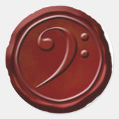 Sticker Rond Symbole de musique Clef Seal Red Treble (Devant)