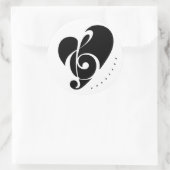 Sticker Rond Symbole de musique noire et blanche avec design de (Sac)