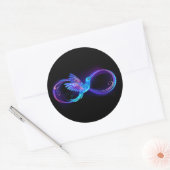 Sticker Rond Symbole de Neon Infinity par Glowing Hummingbird (Enveloppe)