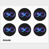 Sticker Rond Symbole de Neon Infinity par Glowing Hummingbird (Feuille)