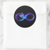Sticker Rond Symbole de Neon Infinity par Glowing Hummingbird (Sac)