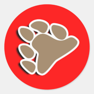 STICKER ROND SYMBOLE DE PAGE D'OURS 3D