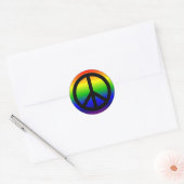 Sticker Rond Symbole de paix arc-en-ciel (Enveloppe)