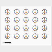 Sticker Rond Symbole de paix artistique (Feuille)