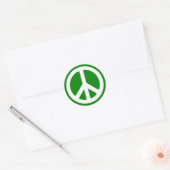 Sticker Rond Symbole de paix blanc et vert (Enveloppe)