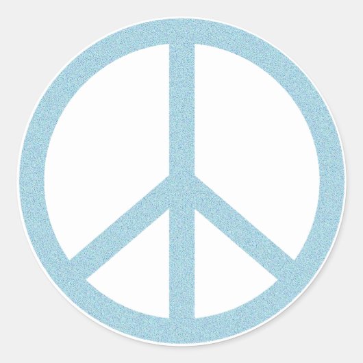 Sticker Rond Symbole de paix bleu arty (Devant)