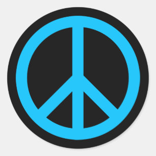 Sticker Rond Symbole de Paix Bleu Ciel