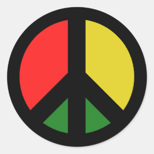 Sticker Rond Symbole de paix CND de Rasta Ban