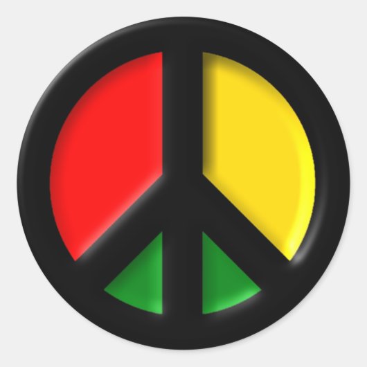 Sticker Rond Symbole de paix CND de Rasta Ban (Devant)