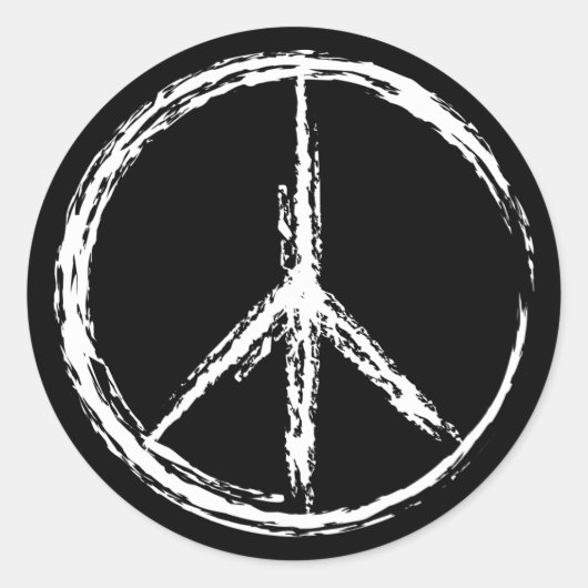 Sticker Rond Symbole de paix créatif isolé blanc (Devant)