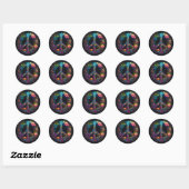 Sticker Rond SYMBOLE DE PAIX DE NEON Floral (Feuille)