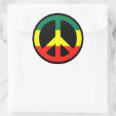 Sticker Rond Symbole de paix de Rasta (Sac)