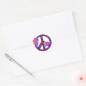 Sticker Rond Symbole de paix des fleurs (Enveloppe)