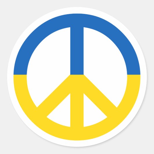 Sticker Rond Symbole de paix du drapeau bleu ukrainien (Devant)