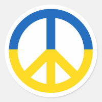 Symbole de paix du drapeau bleu ukrainien