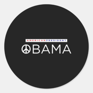 Sticker Rond SYMBOLE DE PAIX DU PRÉSIDENT américain Barack Obam