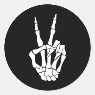 Sticker Rond SYMBOLE DE PAIX Halloween OS Pocket Squelette