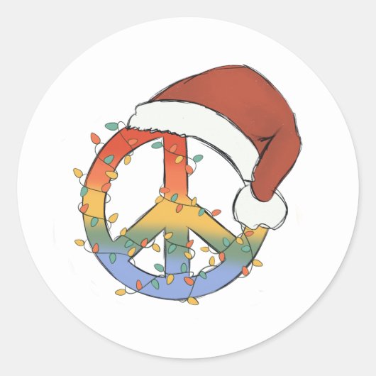 Sticker Rond SYMBOLE DE PAIX HAUT Père Noël (Devant)