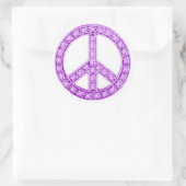 Sticker Rond Symbole de paix Joyaux pourpres (Sac)