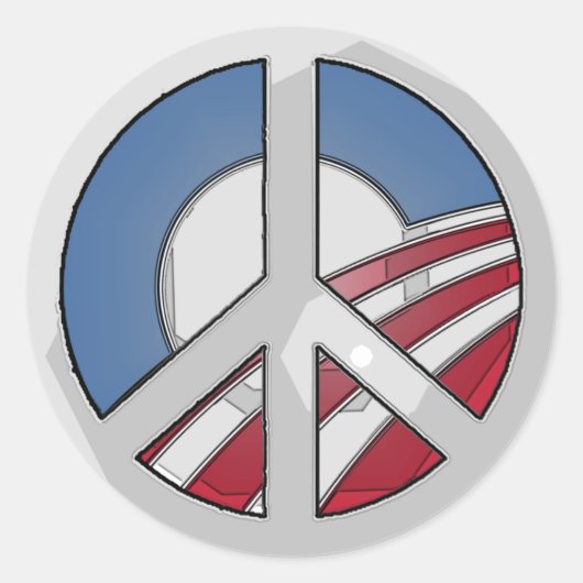 Sticker Rond SYMBOLE DE PAIX Obama (Devant)