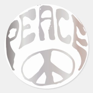 Sticker Rond SYMBOLE DE PAIX RÉTROMENTAIRE Pink