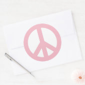 Sticker Rond Symbole de paix rose pâle et blanc (Enveloppe)