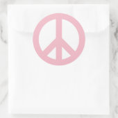 Sticker Rond Symbole de paix rose pâle et blanc (Sac)