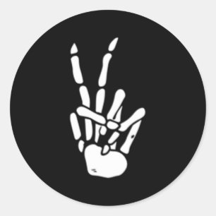 Sticker Rond SYMBOLE DE PAIX Squelette