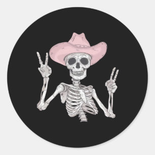 Sticker Rond SYMBOLE DE PAIX Squelette Casquette OCCIDENTAL Mex