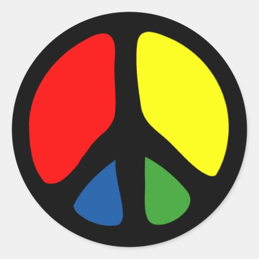 Sticker Rond Symbole de paix Super hippy (Devant)
