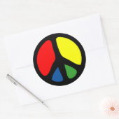 Sticker Rond Symbole de paix Super hippy (Enveloppe)