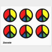 Sticker Rond Symbole de paix Super hippy (Feuille)