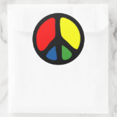Sticker Rond Symbole de paix Super hippy (Sac)