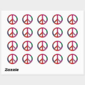 Sticker Rond Symbole de paix Tie Dye (Feuille)