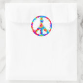 Sticker Rond Symbole de paix Tie Dye Encre (Sac)