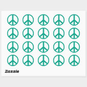 Sticker Rond Symbole de paix Turquoise (Feuille)