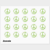 Sticker Rond Symbole de paix (vert) (Feuille)