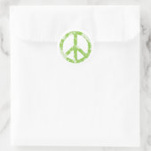 Sticker Rond Symbole de paix (vert) (Sac)