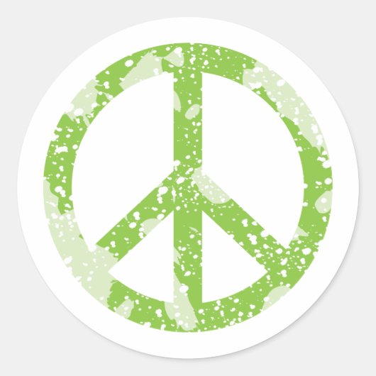 Sticker Rond Symbole de paix (vert) (Devant)