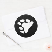STICKER ROND SYMBOLE DE PAW BLANC (Enveloppe)