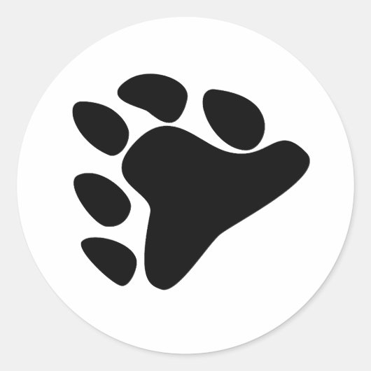 STICKER ROND SYMBOLE DE PAW DE L'OURS NOIR (Devant)