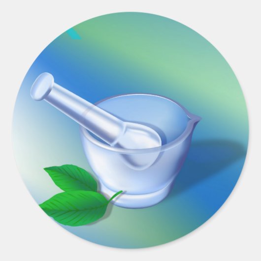 Sticker Rond Symbole de pharmacie (Devant)